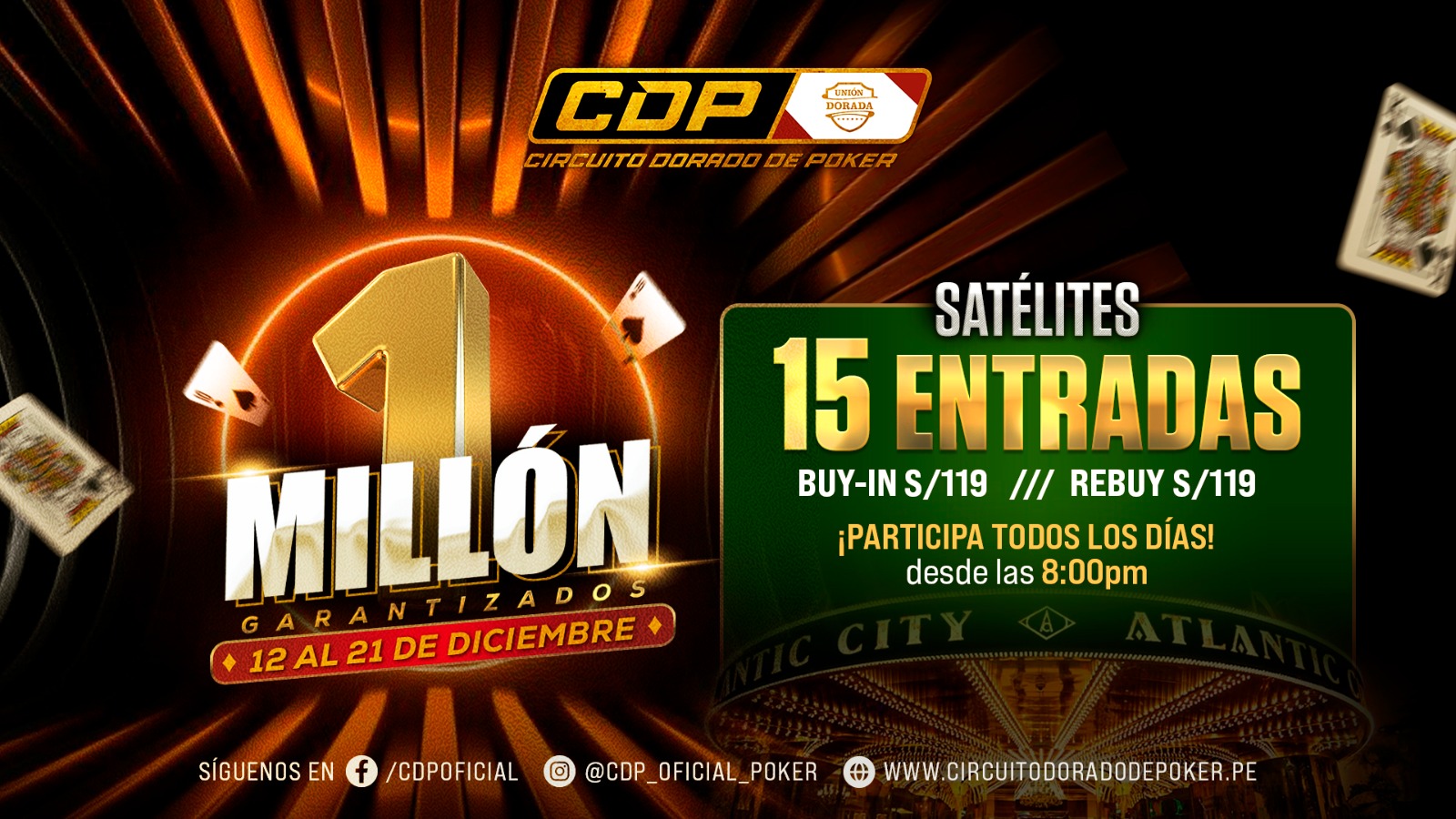 Los satélites online del Circuito Dorado aumentan a 15 entradas garantizadas para el Evento Principal